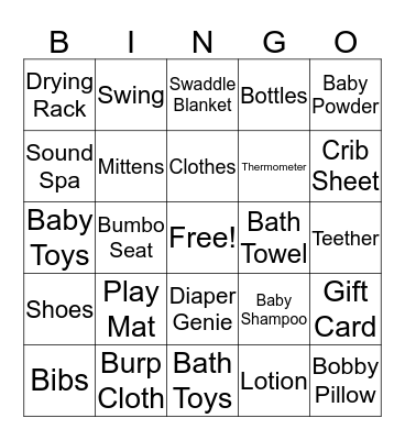 Gift Bingo Card