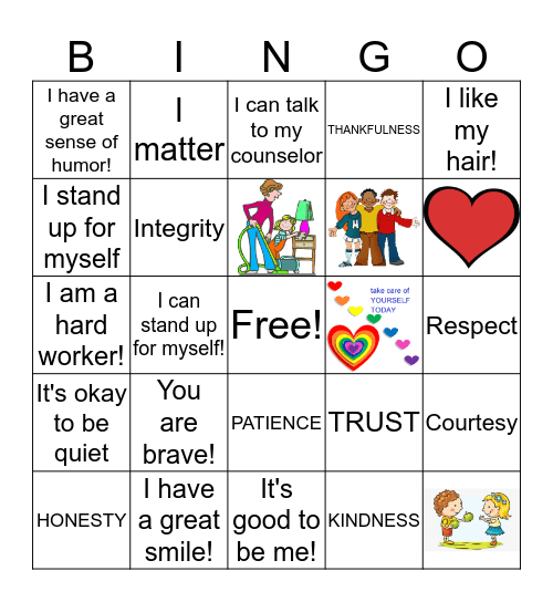 SELF-ESTEEM BINGO Card