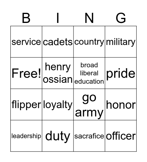 flipper dinner Bingo Card