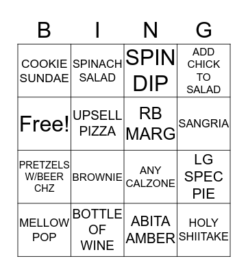 Mellow Bingo Card