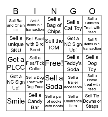 HIGH "5" Bingo Card