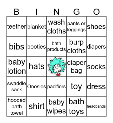 for Thing 1 and Thing 2 Bingo Card