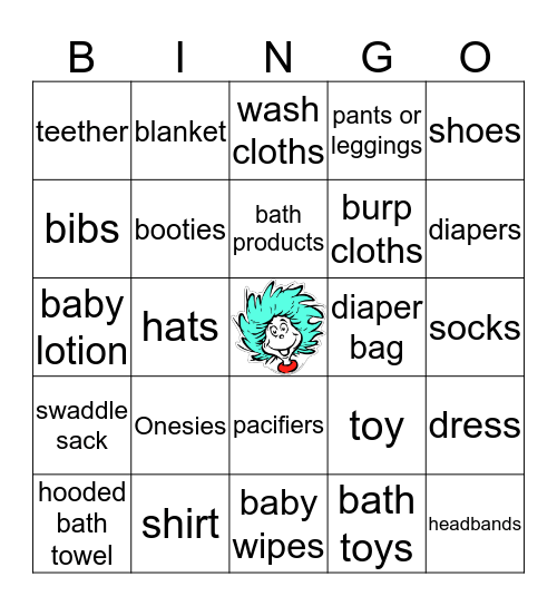 for Thing 1 and Thing 2 Bingo Card
