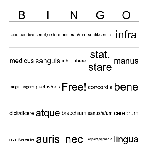 Chapter 11 Bingo Card