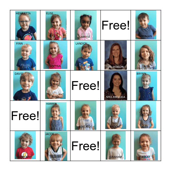 Ms. Marilyn's Friends Bingo Card