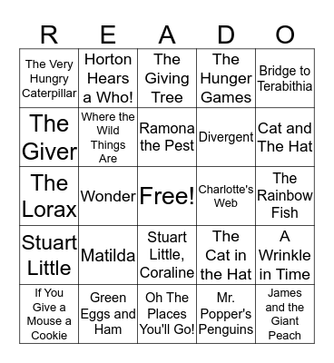 Let's Read! Bingo Card