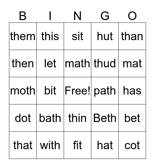 th Bingo Card