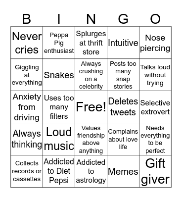 Charlene Bingo  Bingo Card
