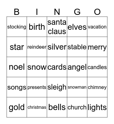 Christmas! Bingo Card