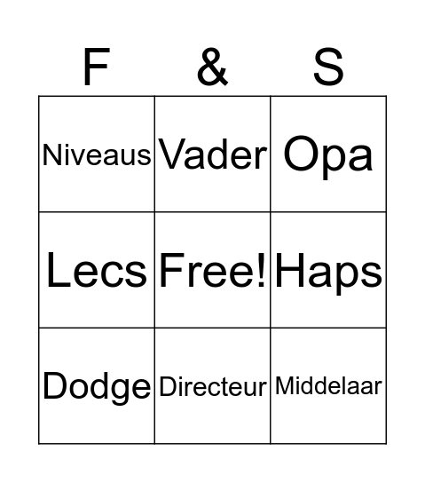 Frans & Steef-en Bingo Card
