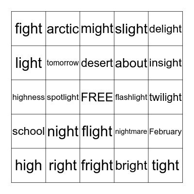 -IGH Bingo Card