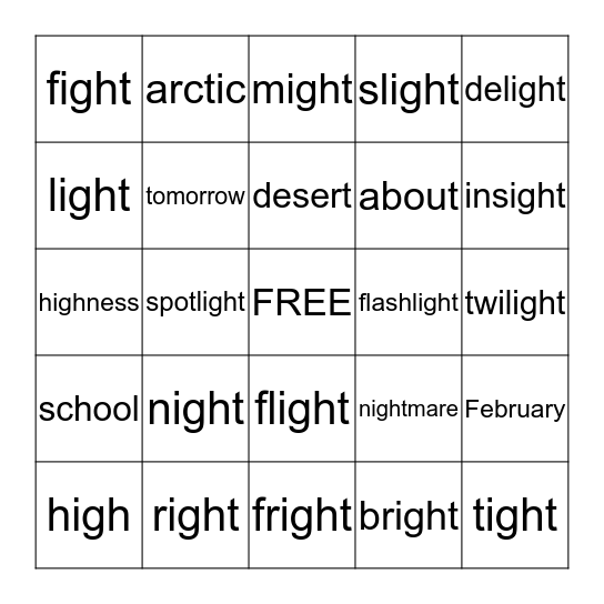 -IGH Bingo Card