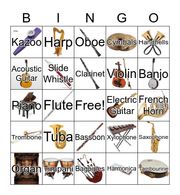 Instrument Bingo Card