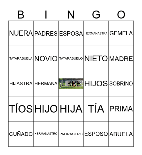 LA FAMILIA Bingo Card