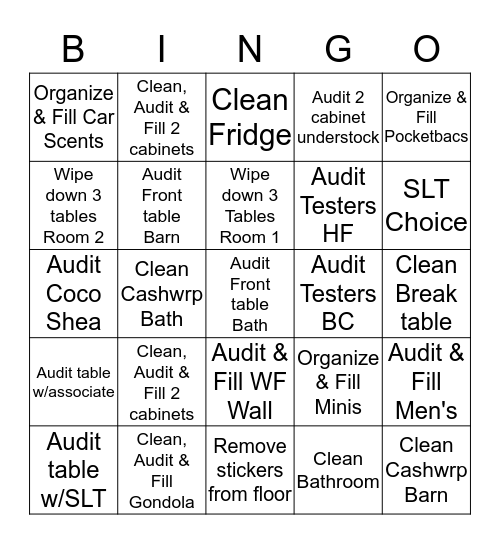 Operational Bingo Card