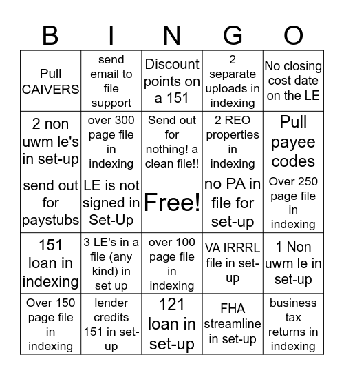 Hopper Bingo! Bingo Card