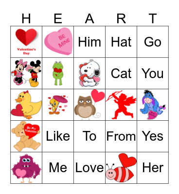 Valentines Day Bingo  Bingo Card