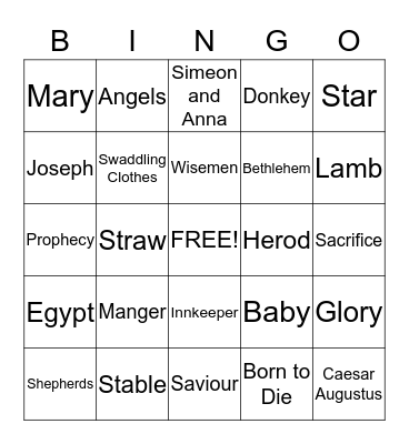 Bible Bingo Card