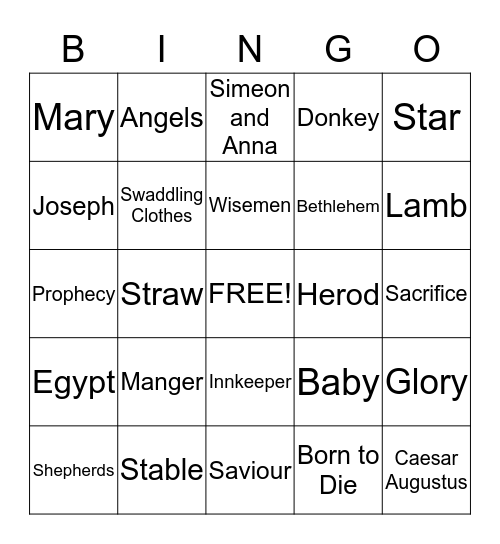 Bible Bingo Card