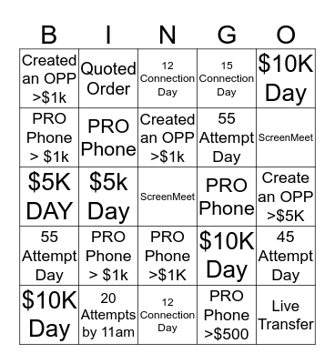 OBAM Bingo Card