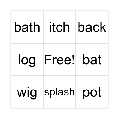 Rhyming Bingo Card