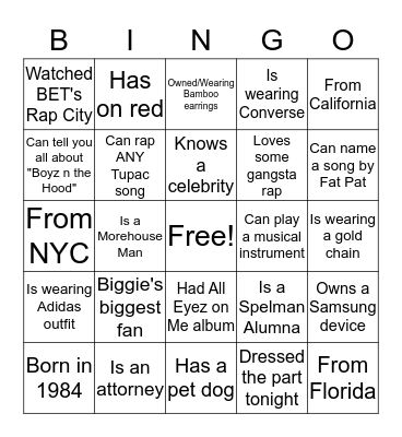 GET TO KNOW YOU: Donald's 35th Birthday Party Bingo Card