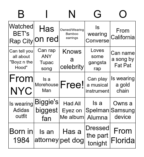 GET TO KNOW YOU: Donald's 35th Birthday Party Bingo Card