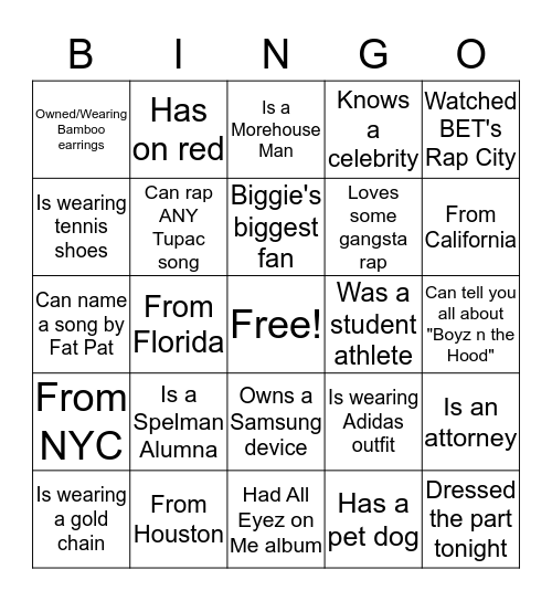 GET TO KNOW YOU: Donald's 35th Birthday Party Bingo Card