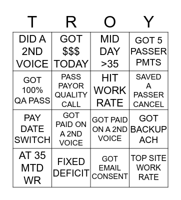 KOB BINGO Card