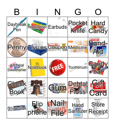 What's in Your Wallet? Bingo Card