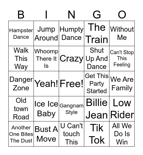 Pirate Rock Bingo Card