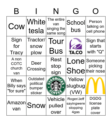 WINTER CAMP 2019 Bingo Card