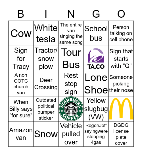 WINTER CAMP 2019 Bingo Card