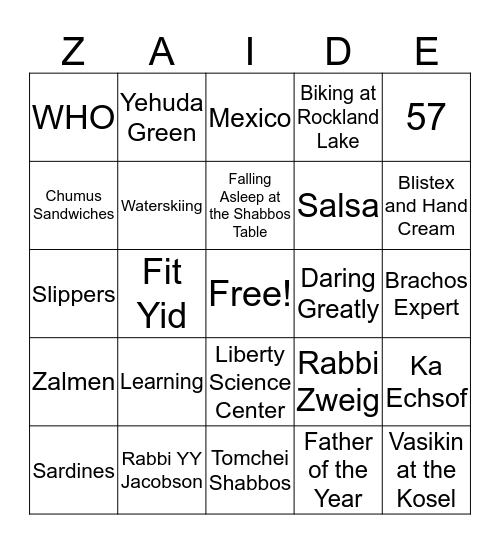 Papi's Birthday Bingo Card