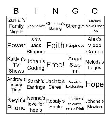 ASI Bingo Card