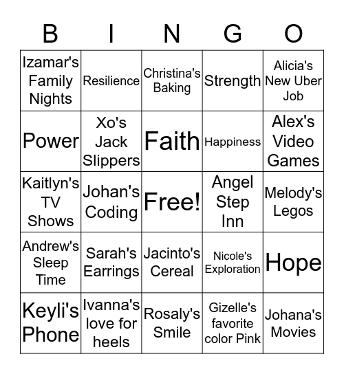 ASI Bingo Card