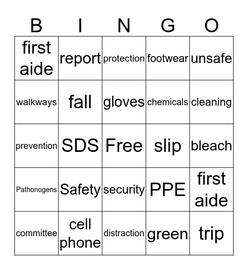 OSHA BINGO Card