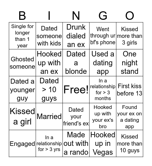 Galentine's Day Bingo Card