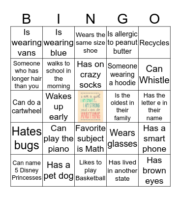 GIRL TALK  Bingo Card