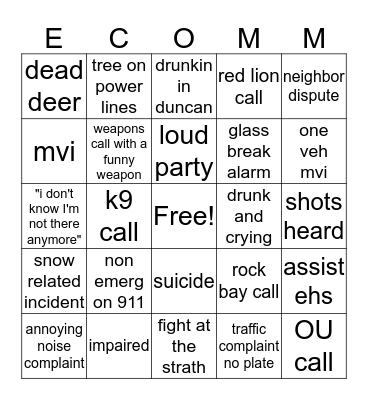 Fri-yay Bingo Card