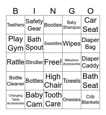 Baby's Bingo Card