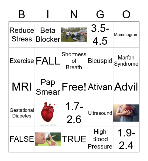 Aortic Aneurysm Bingo Card