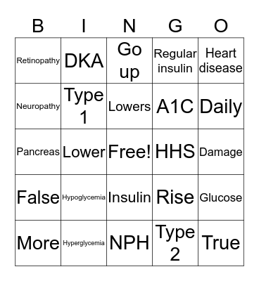 DiaBingo  Bingo Card