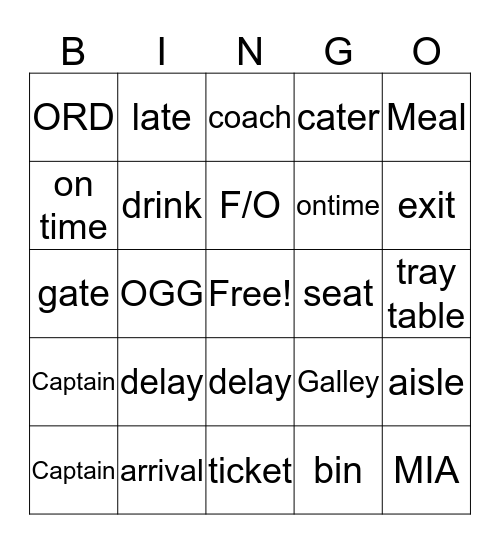 "Oh MiSS!" Bingo Card