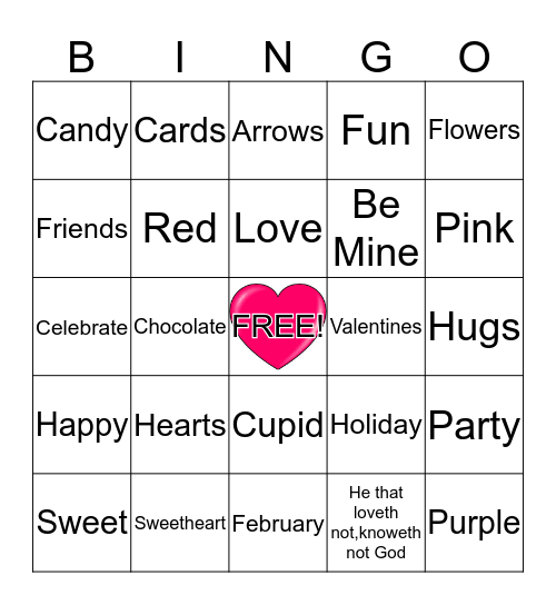 Valentine's Day BINGO Card