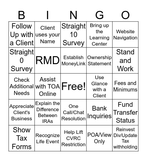 ESW1 Bingo Card