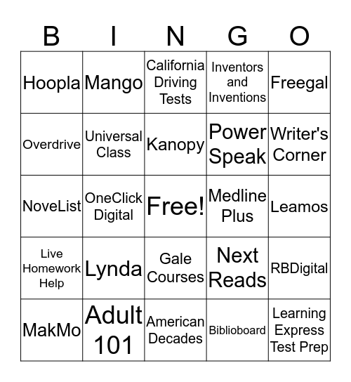 Teen Tech Month Bingo Card