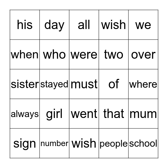 DUCK LEVEL FOUR BINGO CARD Bingo Card