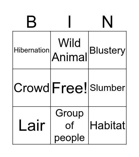 Bear Snores On Bingo Card