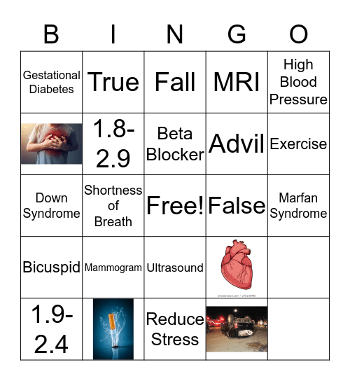 Thoracic Aneurysm Bingo Card